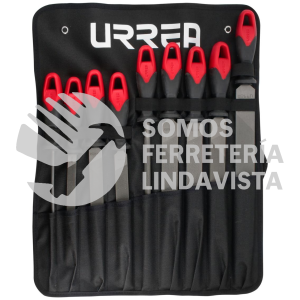 UFJB9 JUEGO DE LIMAS COMBINADAS CON MANGO BIMATERIAL, 9 PIEZAS URREA