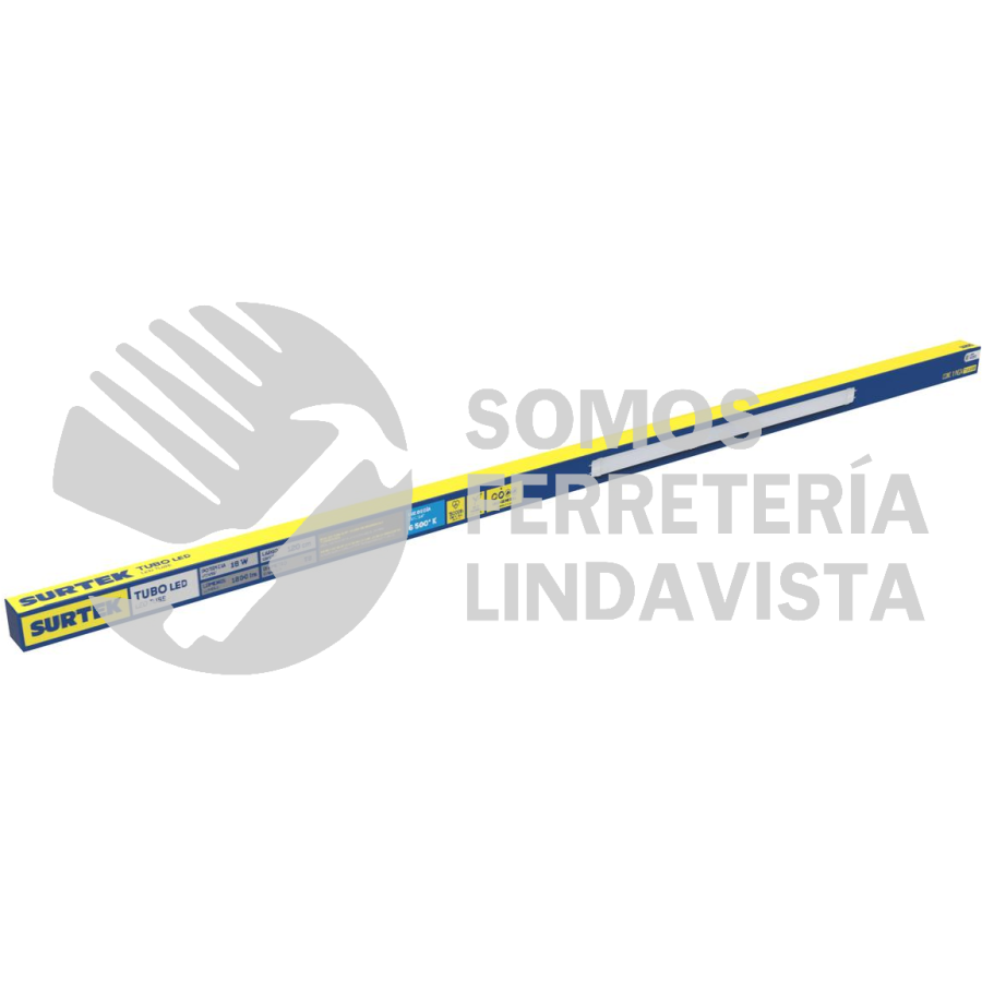 TULV18 TUBO DE LED BASE G13 PANTALLA DE VIDRIO 120 CM, 18 W SURTEK