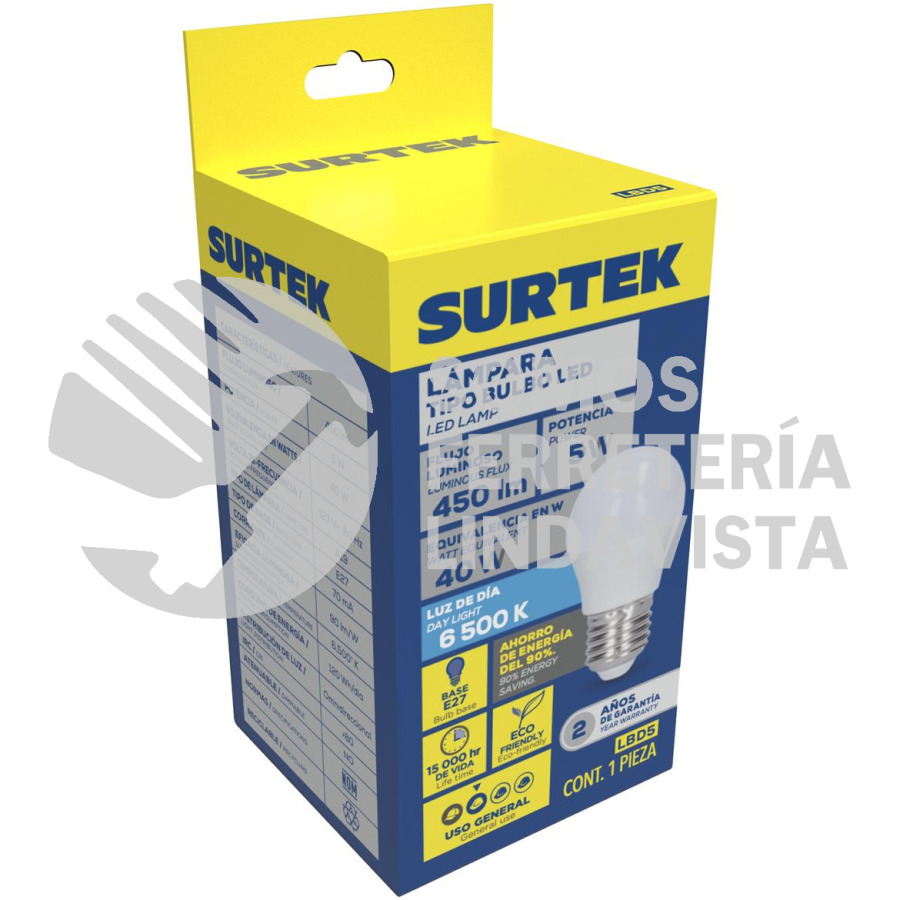 LBD11 LÁMPARA DE LED TIPO BULBO A19, 11 W LUZ DE DÍA SURTEK