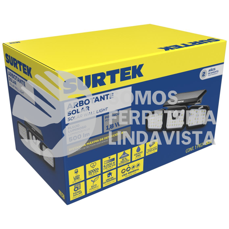 LSC LUMINARIO DE LED SOLAR CON SENSOR DE 500 LM SURTEK