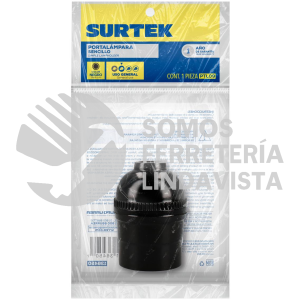 PTL09 PORTALÁMPARA SENCILLA, COLOR NEGRO SURTEK