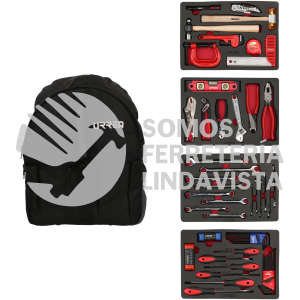 JMH01 JUEGO COMBINADO DE HERRAMIENTA, 39 PIEZAS CON MOCHILA URREA