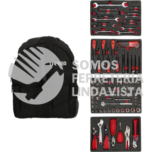 JMH02 JUEGO COMBINADO DE HERRAMIENTA PARA MECÁNICO, 102 PIEZAS CON MOCHILA URREA