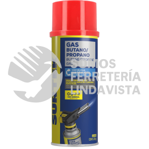 LGAES LATA DE GAS BUTANO/PROPANO CON VÁLVULA 1/4 DE VUELTA 220 G SURTEK