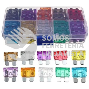 KIT 100 PIEZAS FUSIBLES COCHE AUTOMOTRIZ CON CAJA