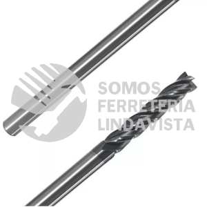 HRC50 BROCA CORTADOR LARGO 4 FILOS 6MM CARBURO ALTIN CNC