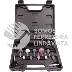 UJMT87 JUEGO DE MOTO-TOOL NEUMÁTICO RECTO CON ACCESORIOS, 15 PIEZAS URREA