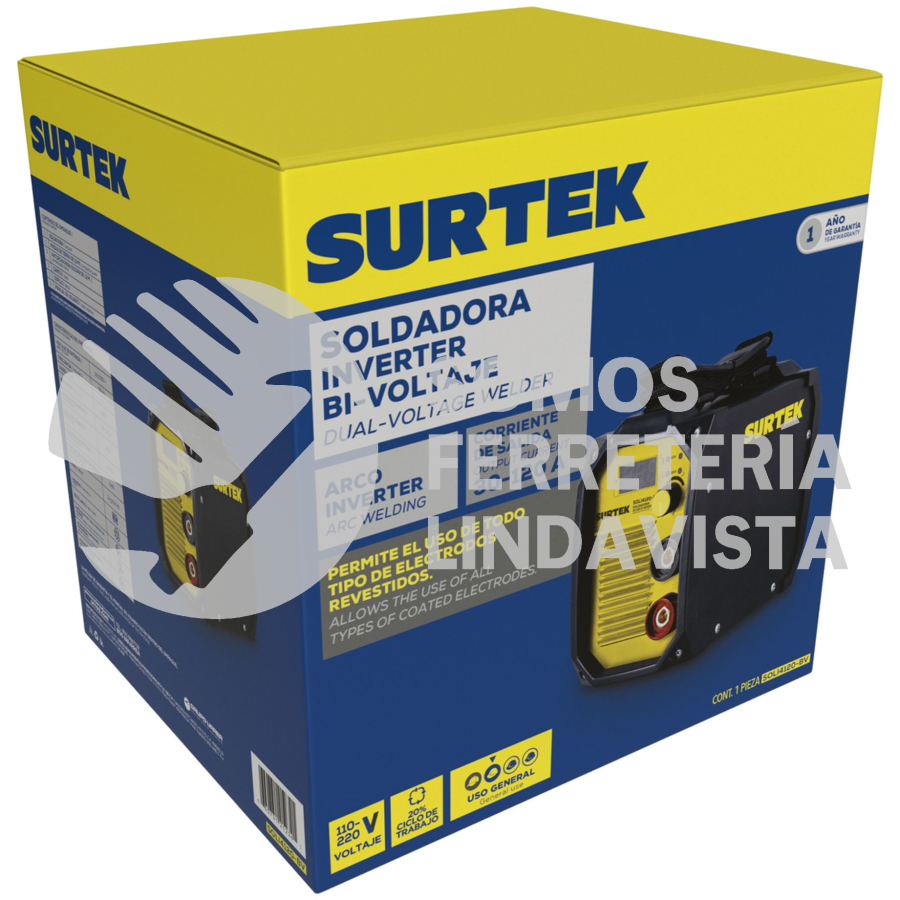 SOLI4120-BV SOLDADORA INVERTER PARA ELECTRODOS BI VOLTAJE 110 - 220 V, 120 A SURTEK
