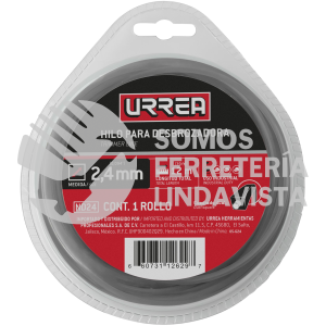 ND24 NAILON CUADRO DUAL PARA DESBROZADORA DOBLE BLÍSTER, 2.4 MM X 12 M URREA