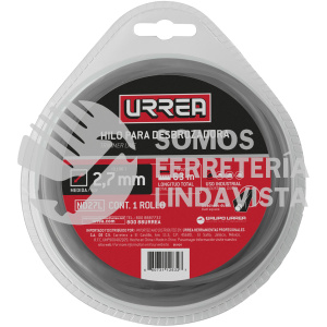 ND27L NAILON CUADRO DUAL PARA DESBROZADORA DOBLE BLÍSTER, 2.7 MM X 63 M URREA