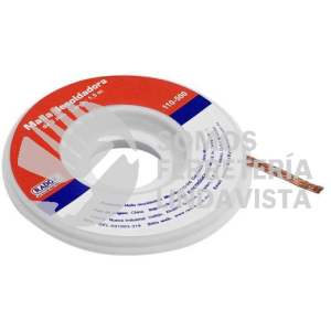 110-500 MALLA DESOLDADORA PARA CAUTIN COBRE 2MM X 1.5MT RADOX
