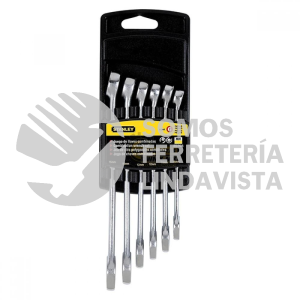 SET LLAVES COMBINADAS STANLEY 95-927LA  PULGADAS 6 PIEZAS  5/8"- 9/16"- 1/2"- 7/16"- 3/8"