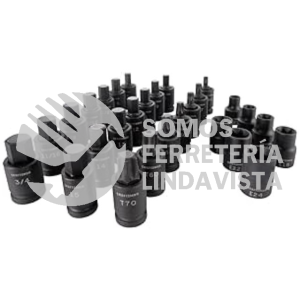 CMMT42031 JUEGO DE LLAVES DE IMPACTO DE 1/2 PULGADA, 28 PIEZAS, MM/SAE CRAFTSMAN