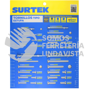 MUET14 MUESTRARIO DE TORNILLOS TIPO ESTUFA SURTEK