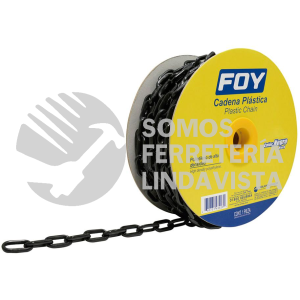 143423 CADENA PLASTICA CALIBRE 6 MM DE 25 M, COLOR NEGRO FOY
