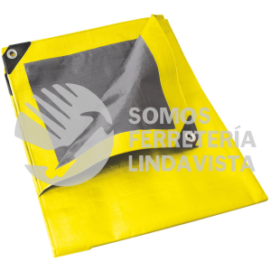LE3X4A LONA DE POLIETILENO COLOR AMARILLO CON FONDO PLATA, 3 X 4 M FOY