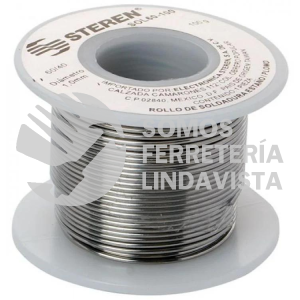 SOL60-100 ROLLO DE 100 GR SOLDADURA ALEACION ESTAÑO/PLOMO 60/40 STEREN