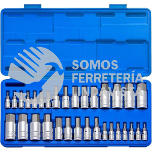10288A SET DE DADOS CON PUNTA HEXAGONAL PULGADAS Y METRICO 32 PZ NEIKO