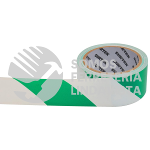138062 CINTA DE SEÑALIZACION DE ADHESIVO ACRILICO ANCHO 2" DE 18 M, COLOR BLANCO/VERDE SURTEK