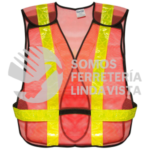 137375 CHALECO DE SEGURIDAD DE MALLA DE POLIESTER 5 PUNTOS NARANJA UNITALLA SURTEK