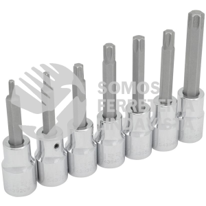 5439C JUEGO DE DADOS CON PUNTA TORX CUADRO DE 1/2", EN RIEL, 7 PIEZAS URREA